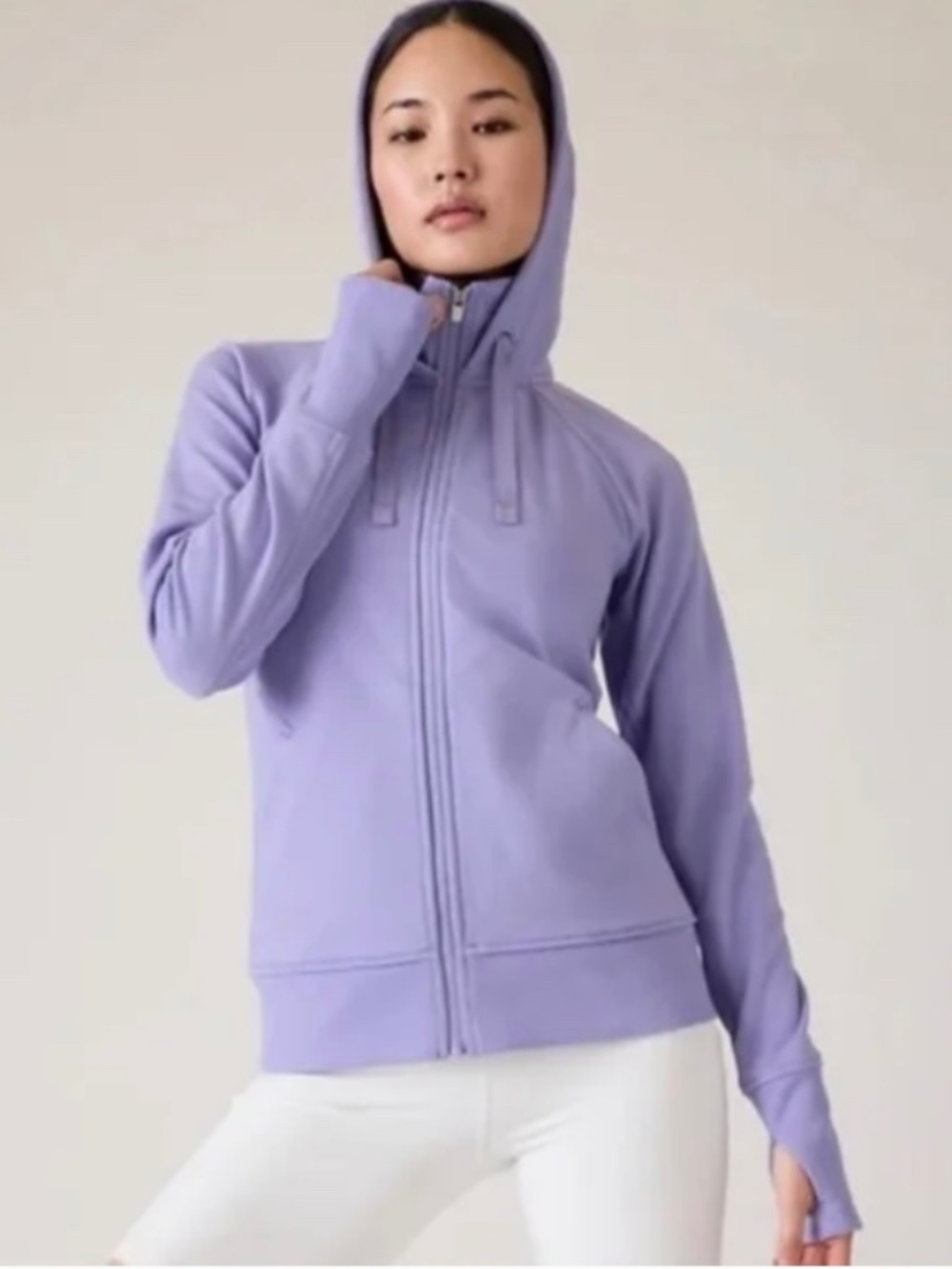 Athleta Triumph Hoodie Lavender Aurora Purple Fitted Size Large